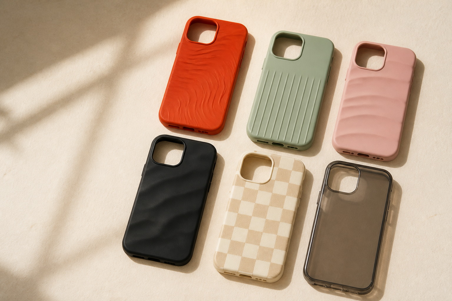 Editorial collection of colorful phone cases