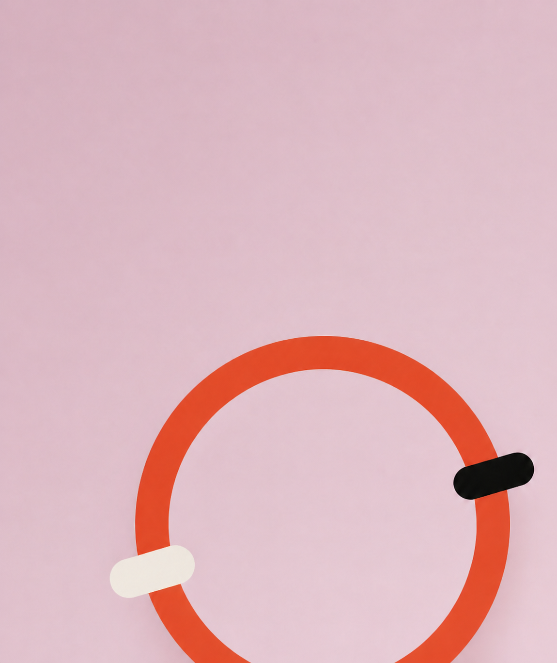 Abstract coral phone strap on a soft pink background