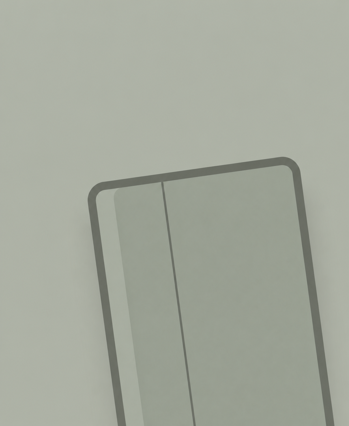 Tablet case illustration on a sage background