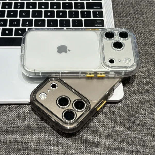 Frosted translucent iPhone case with clear camera window